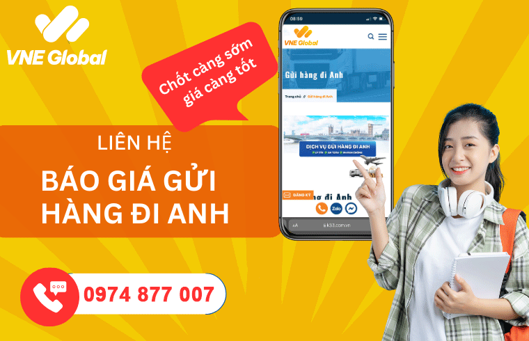 Bảng giá gửi hàng đi Anh