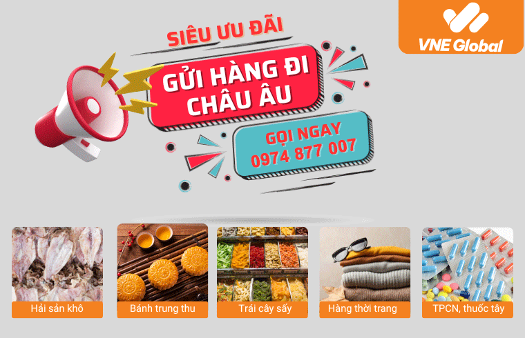 Bảng giá gửi hàng đi Châu Âu