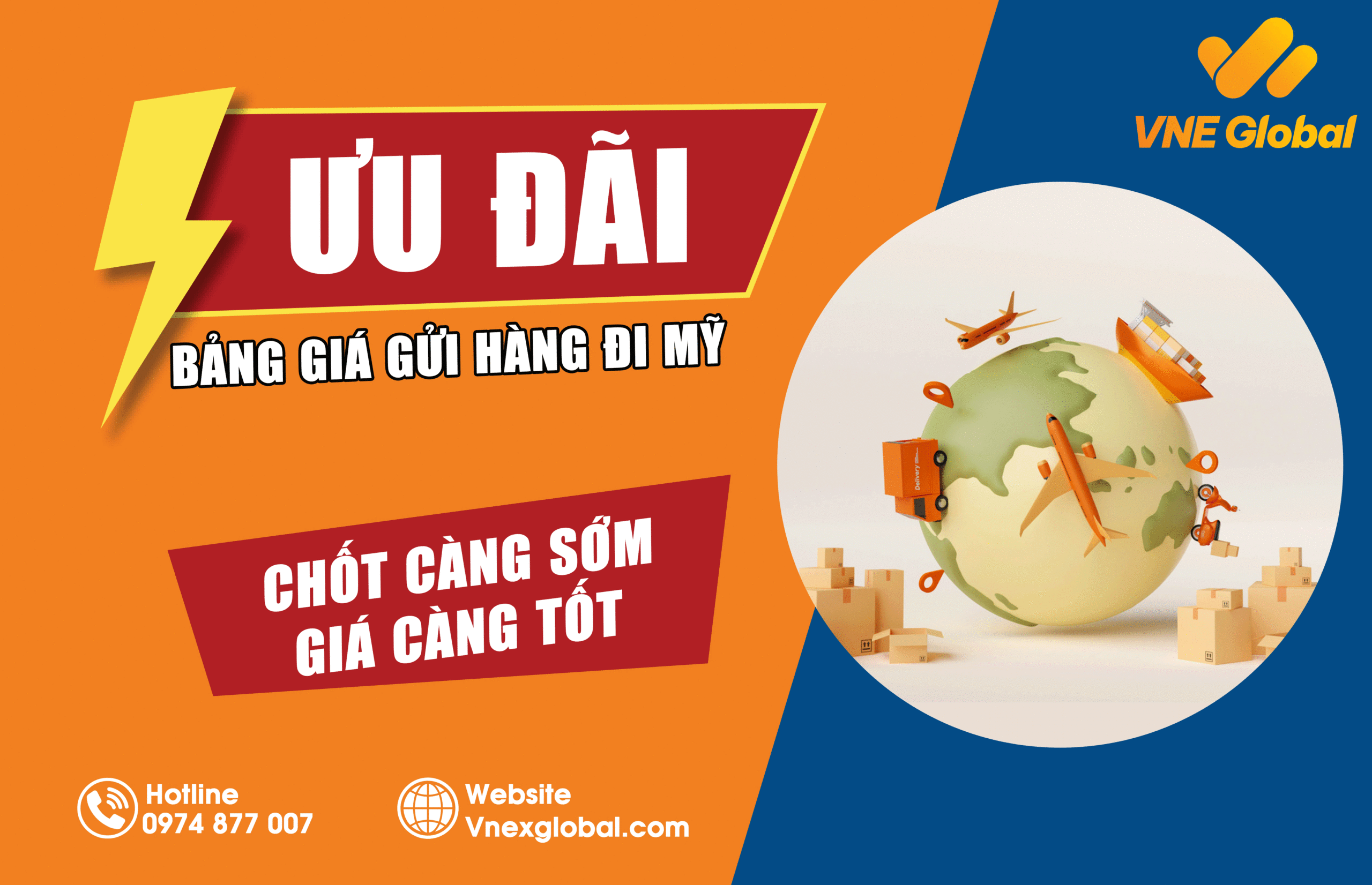 Bảng giá gửi hàng đi Mỹ